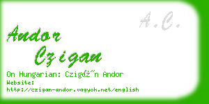 andor czigan business card